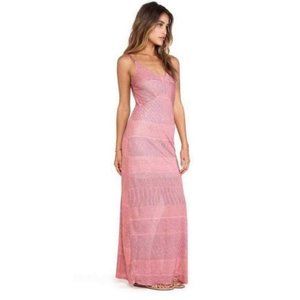 Splendid | Striped Pink Spaghetti Strap Maxi Dress (Small)